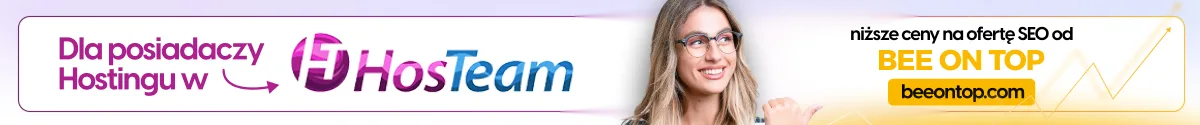 Baner ceny usługi seo od Hosteam